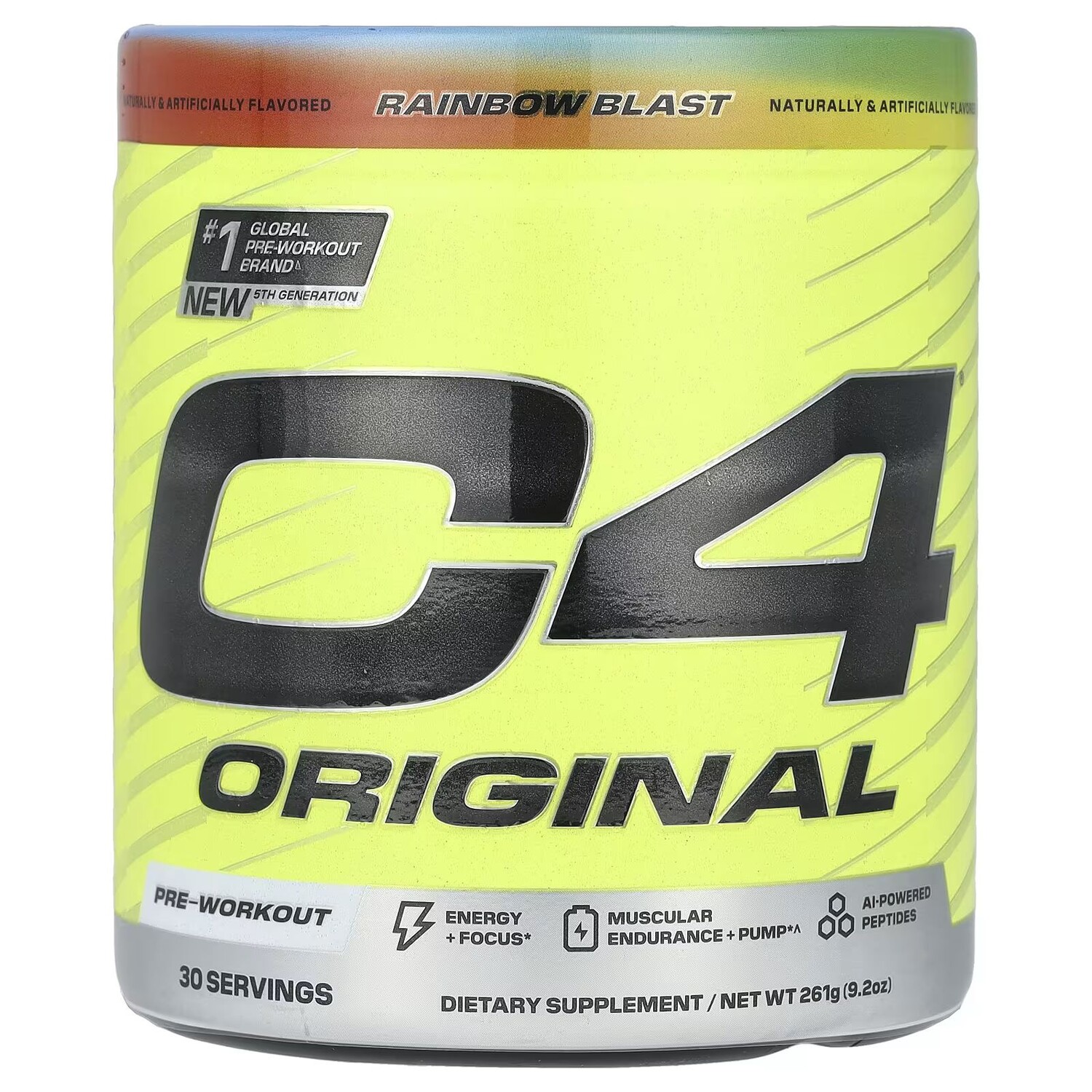 C4 Original, Предтренировочный комплекс, Rainbow Blast, 9,2 унции (261 г) Cellucor
C4 Original, Предтренировочный комплекс, Rainbow Blast, 9,2 унции (261 г) Cellucor