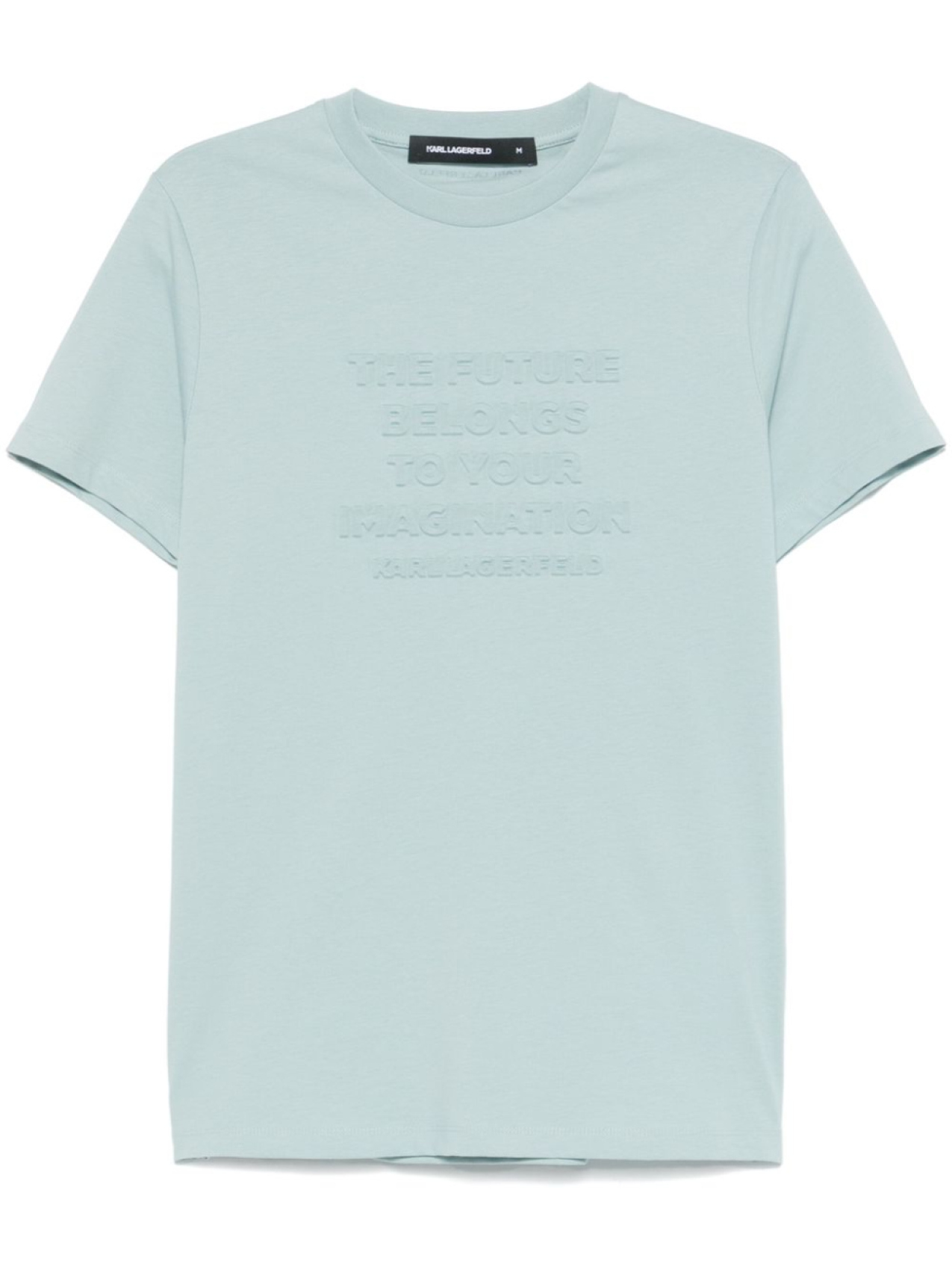 Karl Lagerfeld футболка с тисненой надписью, синий 
Karl Lagerfeld футболка с тисненой надписью, синий