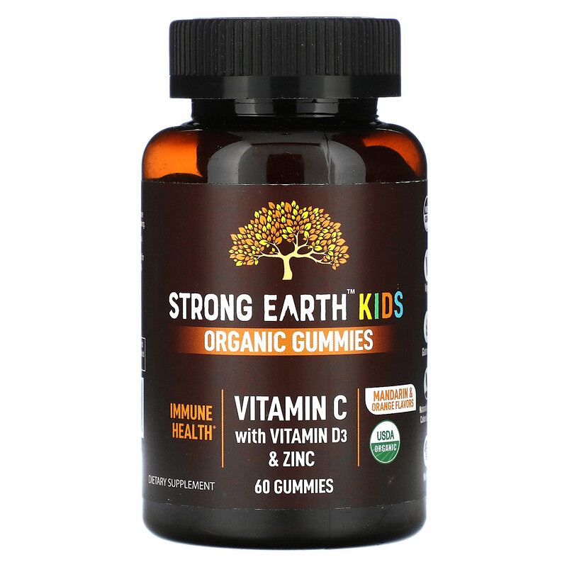 YumVs, Органические жевательные мармеладки Strong Earth Kids, витамин C с витамином D3 и цинком, мандарин и апельсин, 60 жевательных мармеладок
YumVs, Органические жевательные мармеладки Strong Earth Kids, витамин C с витамином D3 и цинком, мандарин и апельсин, 60 жевательных мармеладок