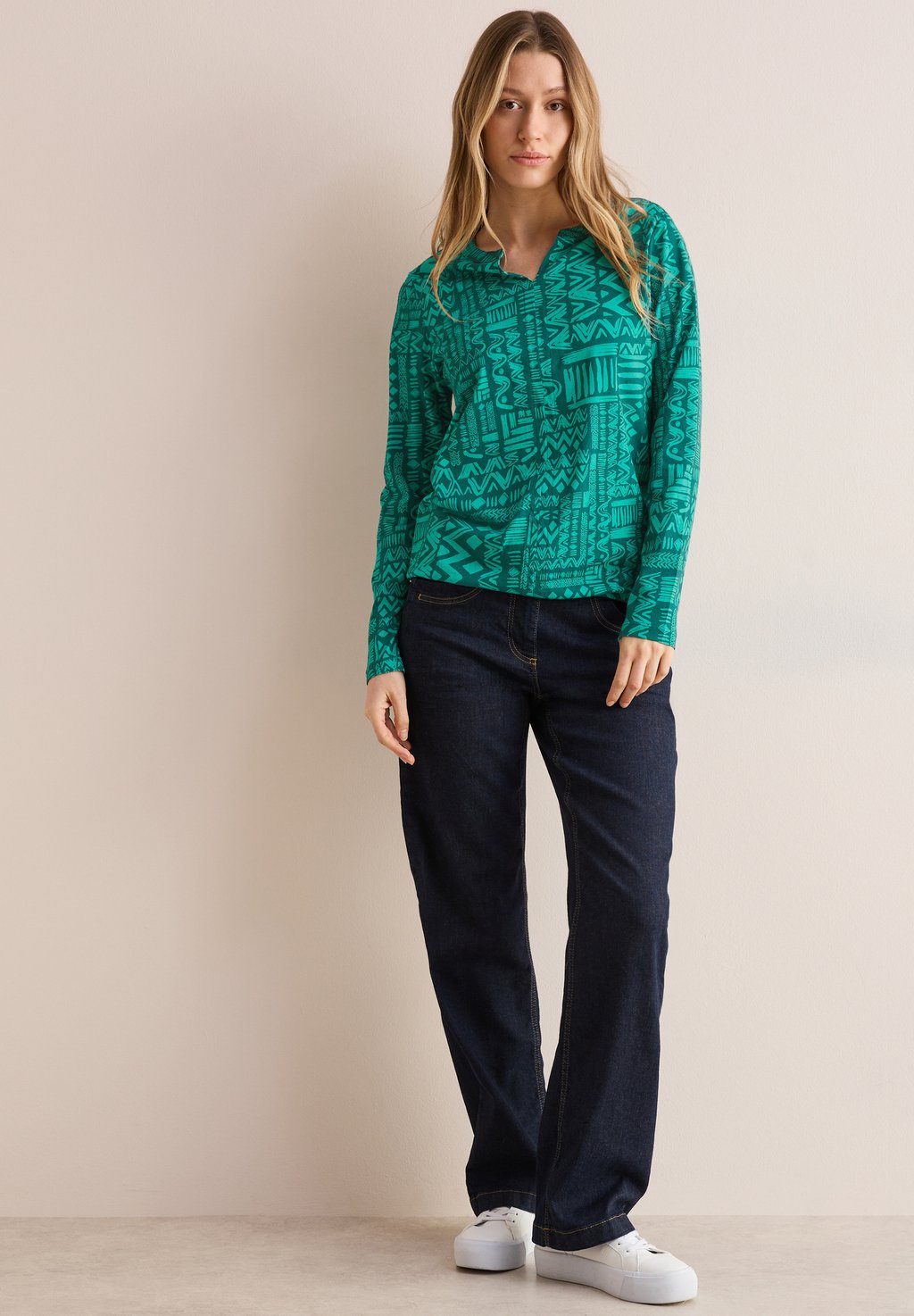 Топ с длинными рукавами Cecil, сине-зеленый
Топ с длинными рукавами Cecil, сине-зеленый