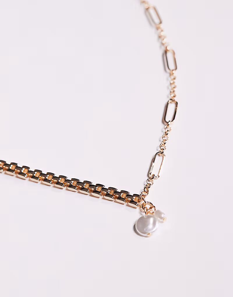 Ожерелье-цепочка из искусственного жемчуга в золоте Asos Design
Ожерелье-цепочка из искусственного жемчуга в золоте Asos Design