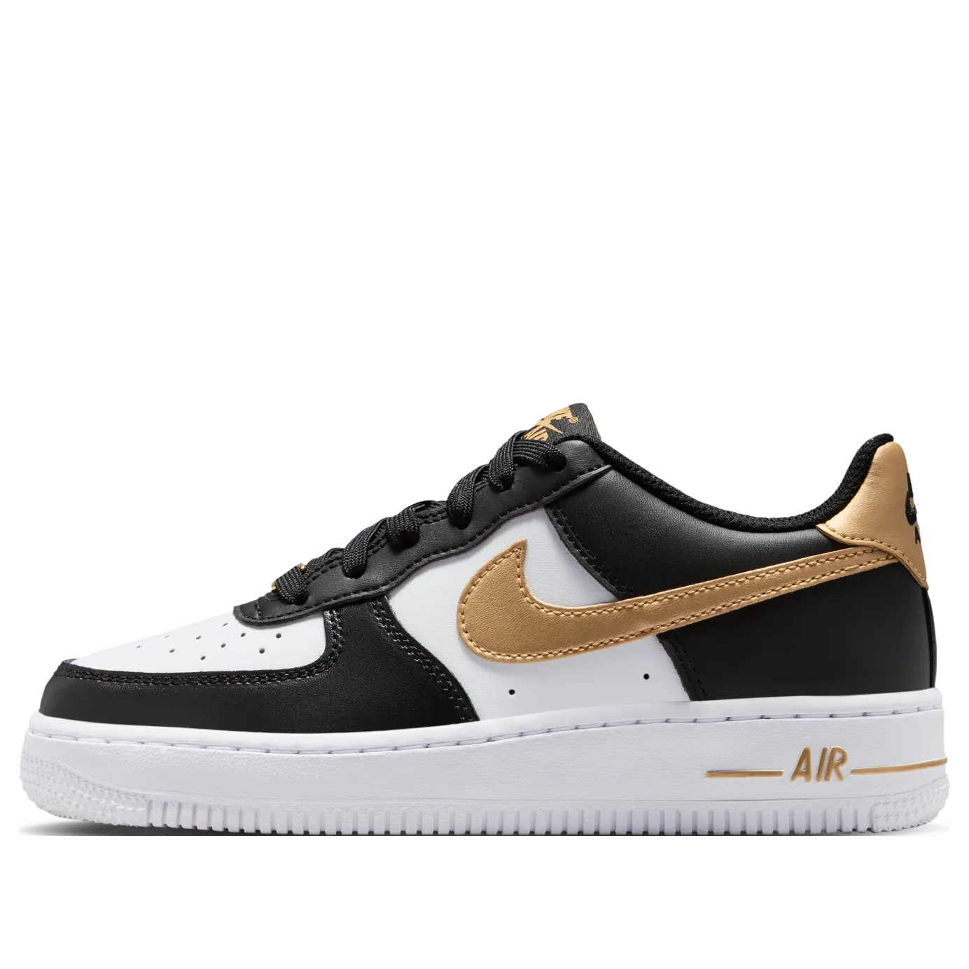 Кроссовки (GS) Nike Air Force 1 Low 'Black White Metallic Gold'
Кроссовки (GS) Nike Air Force 1 Low 'Black White Metallic Gold'