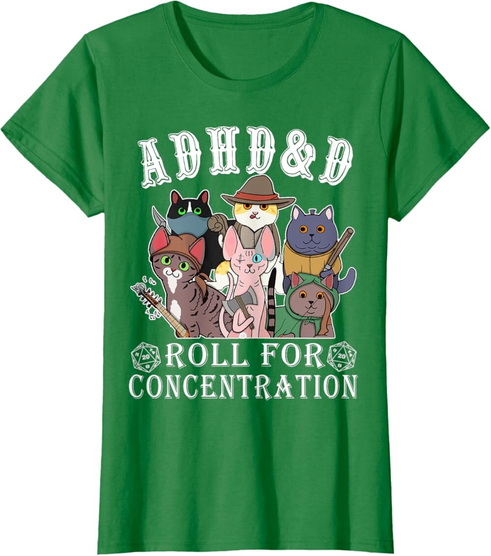 Женская футболка Funny Tees Gamer RPG Apparel Cats RPG Gamer Roll For Concentration D20 Dice Nerdy, темно-зеленый
Женская футболка Funny Tees Gamer RPG Apparel Cats RPG Gamer Roll For Concentration D20 Dice Nerdy, темно-зеленый