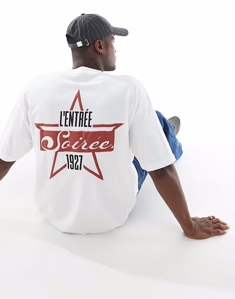 Футболка свободного кроя ASOS DESIGN белого цвета с текстовой графикой
Футболка свободного кроя ASOS DESIGN белого цвета с текстовой графикой