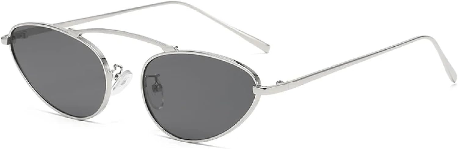 Солнцезащитные очки с защитой от УФ-излучения UV400 | Треугольная оправа «кошачий глаз» из металла, овальная форма | Для женщин и мужчин, для занятий спортом на открытом воздухе и вождения DSVIGF, Silver Grey
Солнцезащитные очки с защитой от УФ-излучения UV400 | Треугольная оправа «кошачий глаз» из металла, овальная форма | Для женщин и мужчин, для занятий спортом на открытом воздухе и вождения DSVIGF, Silver Grey