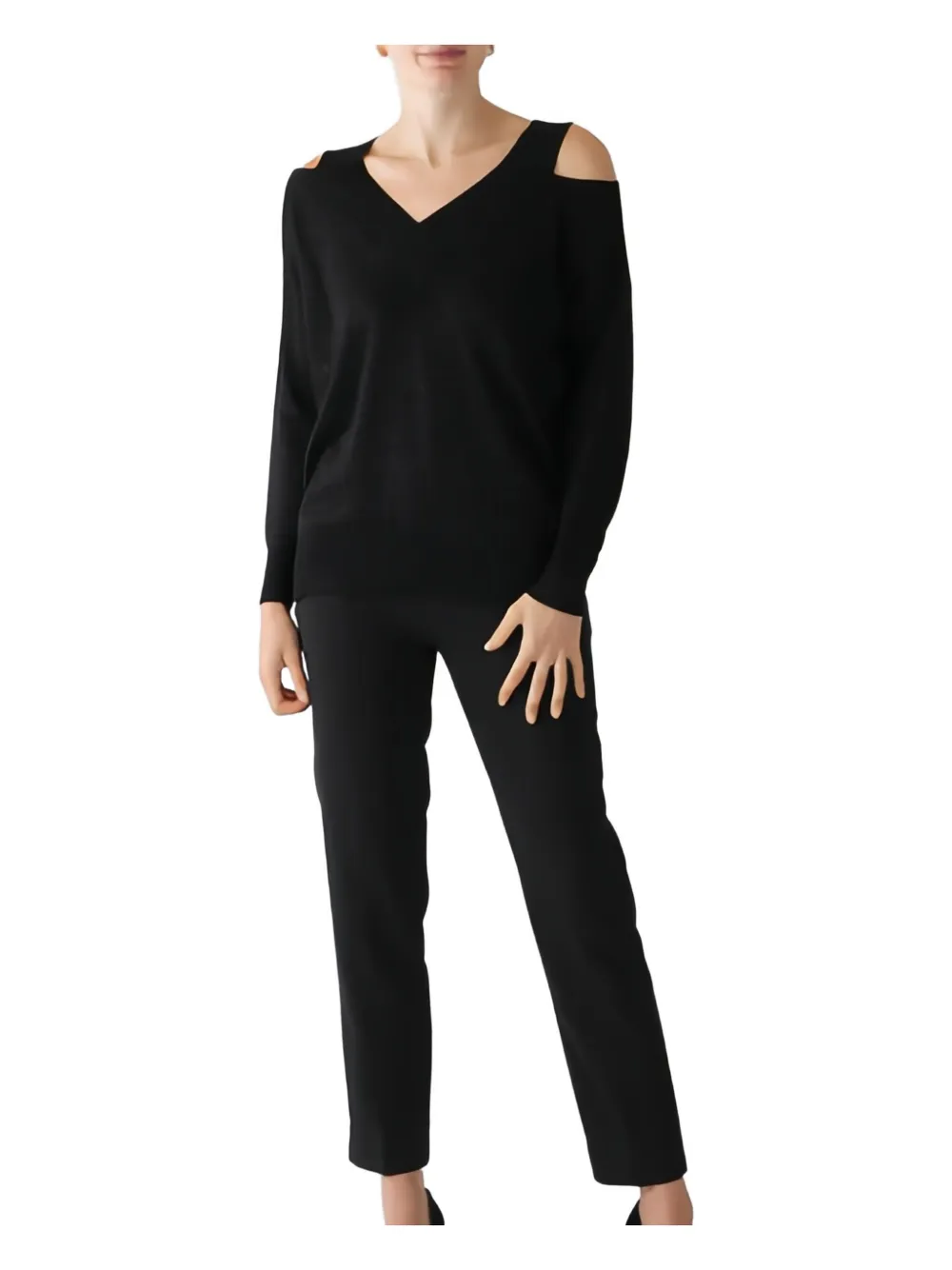 Свитер с V-образным вырезом и открытыми плечами D.Exterior, черный
Свитер с V-образным вырезом и открытыми плечами D.Exterior, черный