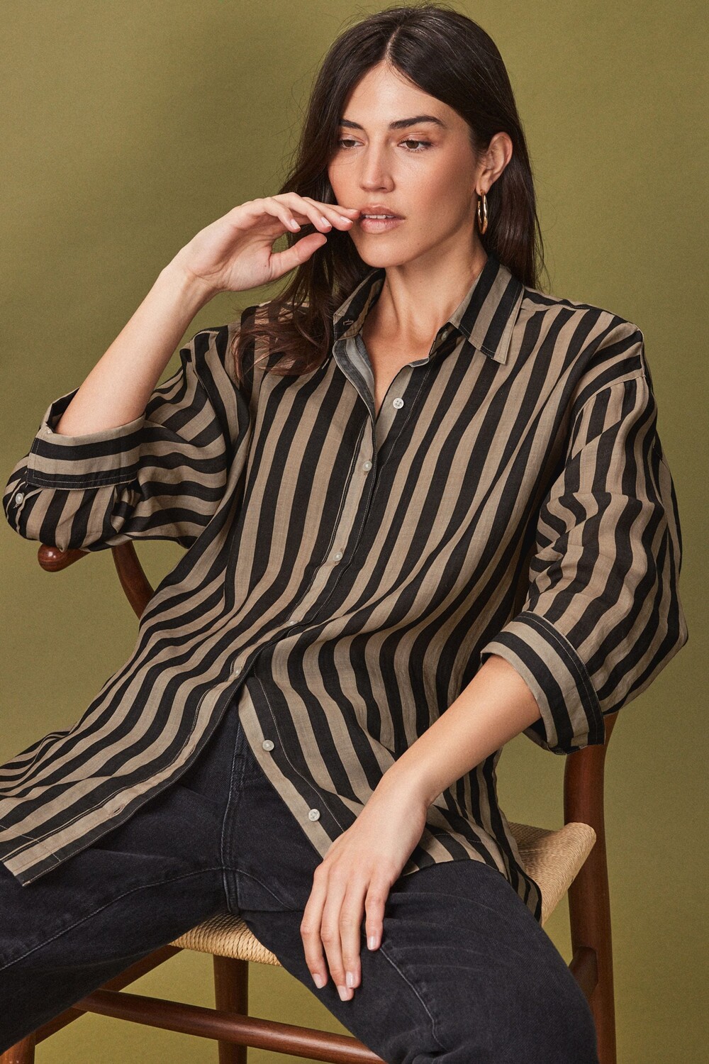 Рубашка с длинным рукавом из смеси рами Next, коричневый
Рубашка с длинным рукавом из смеси рами Next, коричневый