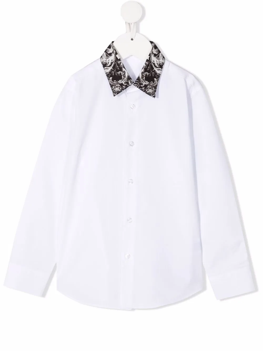 Рубашка New Baroque с контрастным воротником Philipp Plein Junior, белый 
Рубашка New Baroque с контрастным воротником Philipp Plein Junior, белый