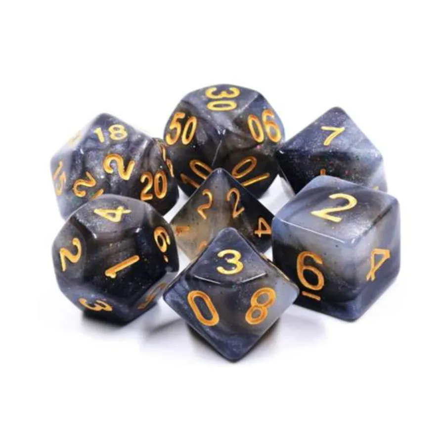Набор Poly — серебристый блеск с белым (7), Dice Sets - Resin/Acrylic - Black, Grey, White, & Metallics (Foam Brain Games)
Набор Poly — серебристый блеск с белым (7), Dice Sets - Resin/Acrylic - Black, Grey, White, & Metallics (Foam Brain Games)