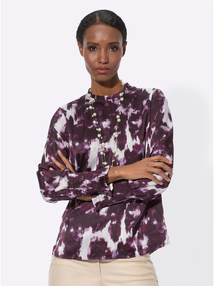 Атласная блузка с принтом экрю и баклажана creation L
Атласная блузка с принтом экрю и баклажана creation L