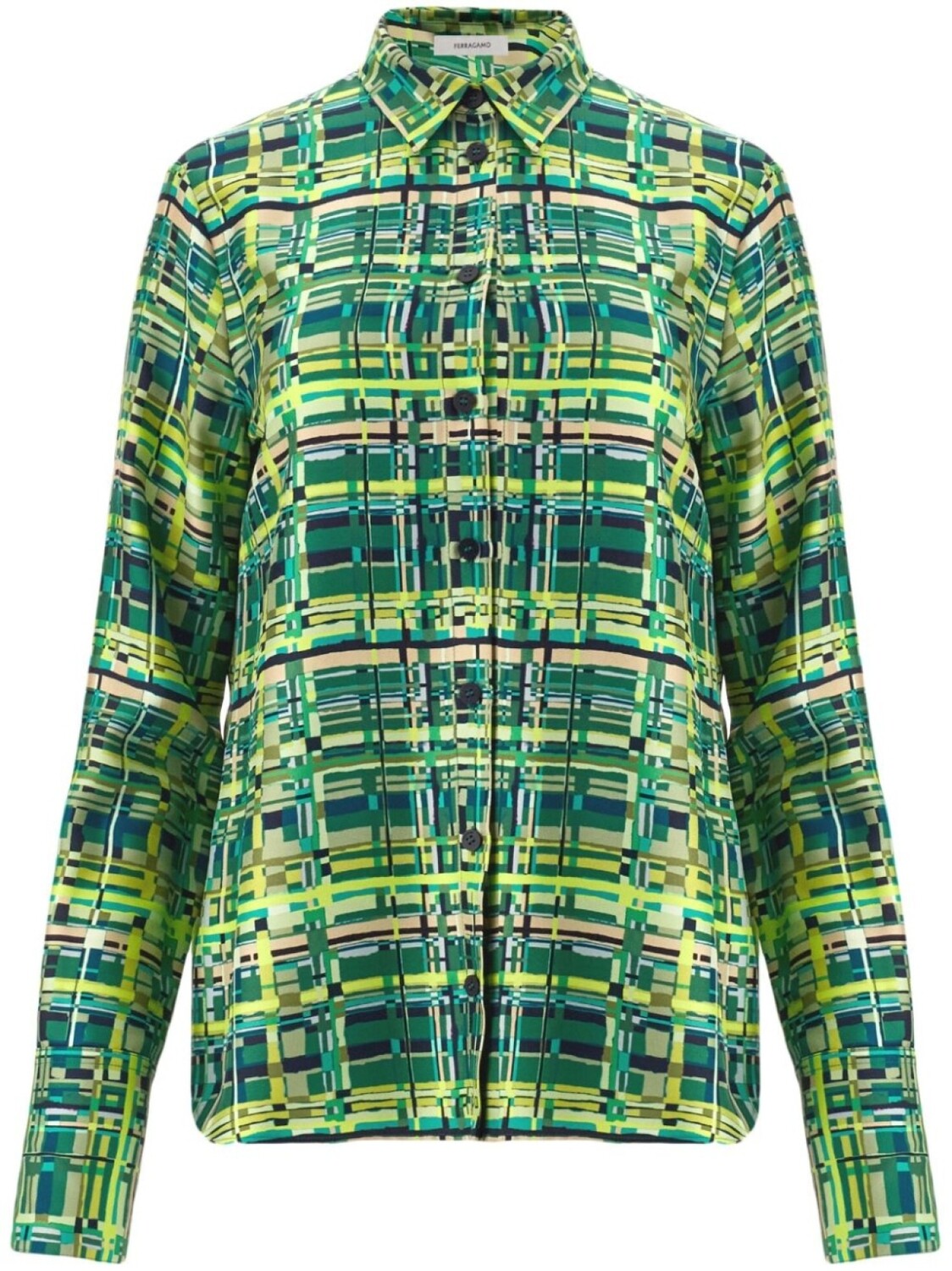 Ferragamo шелковая рубашка в клетку, зеленый
Ferragamo шелковая рубашка в клетку, зеленый