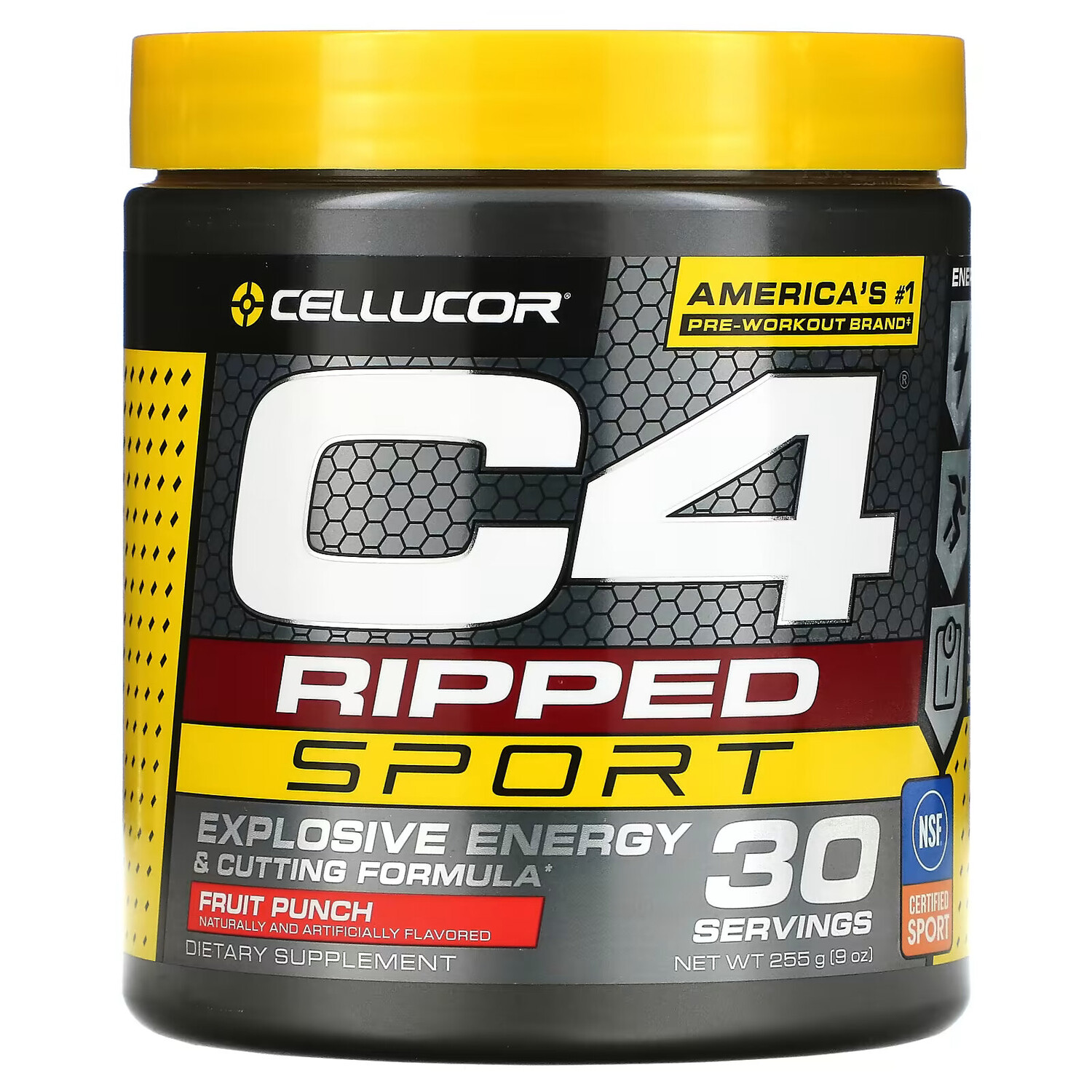 Cellucor, C4 Ripped Sport, перед тренировкой, фруктовый пунш, 255 г (9 унций)
Cellucor, C4 Ripped Sport, перед тренировкой, фруктовый пунш, 255 г (9 унций)