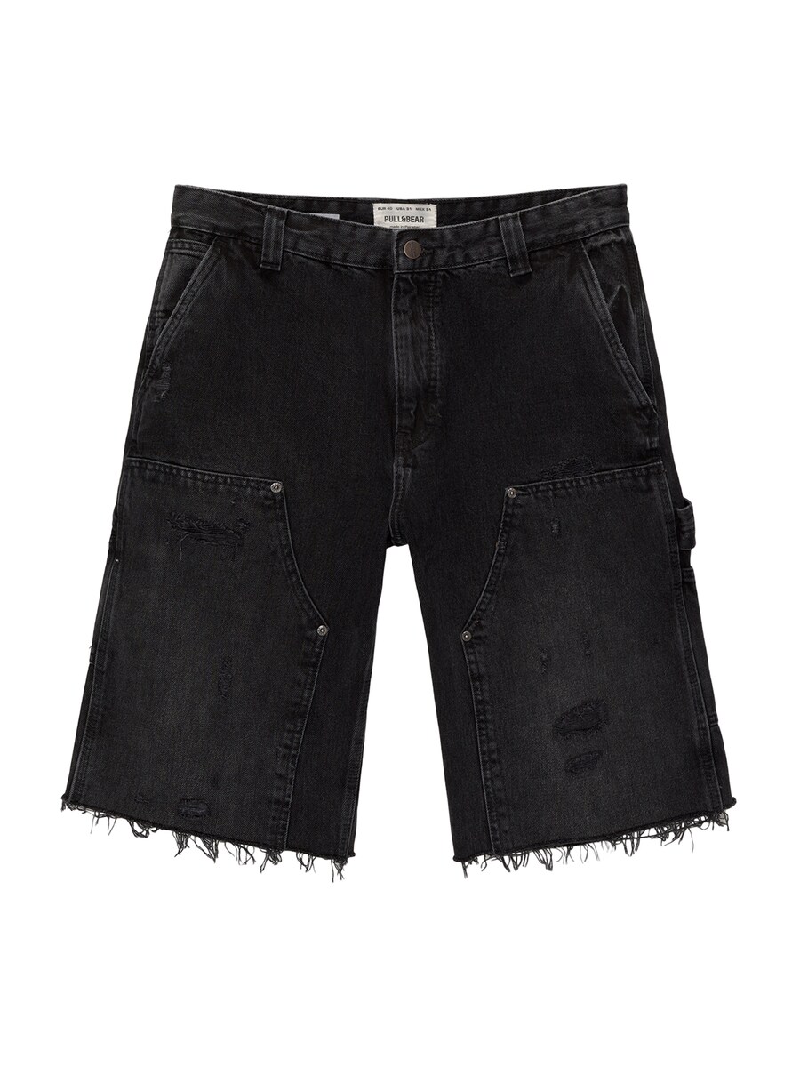 Джинсовые шорты Pull&Bear Loose fit Jeans, черный деним
Джинсовые шорты Pull&Bear Loose fit Jeans, черный деним