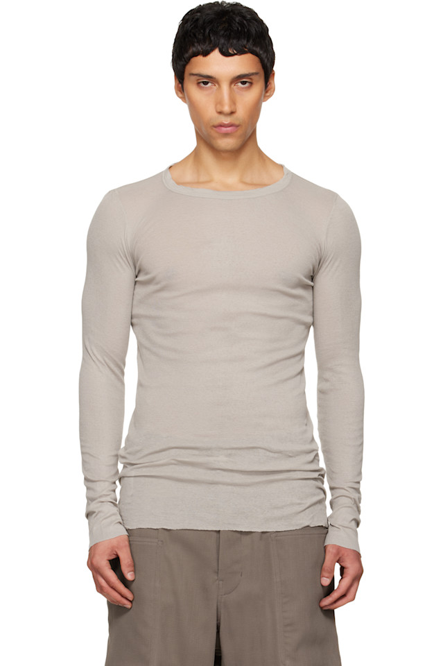 Rick Owens Серая футболка с висковым ребром
Rick Owens Серая футболка с висковым ребром