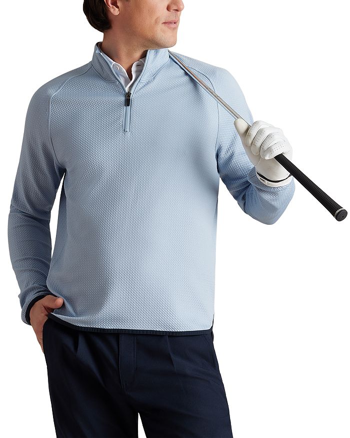 Факеровский текстурированный гольф-свитер с молнией на четверть Rhone, синий
Факеровский текстурированный гольф-свитер с молнией на четверть Rhone, синий