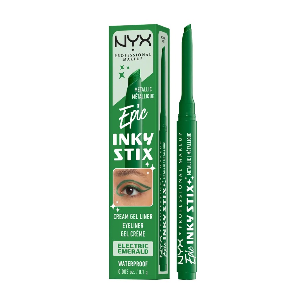 Кремово-гелевая водостойкая подводка для глаз Nyx Professional Makeup Epic Inky Stix, Electric Emerald, 0.1 г
Кремово-гелевая водостойкая подводка для глаз Nyx Professional Makeup Epic Inky Stix, Electric Emerald, 0.1 г