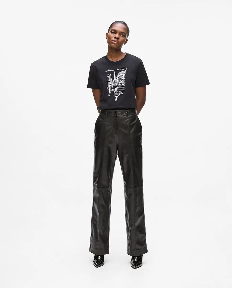 Кожаные брюки Karl Lagerfeld, черный
Кожаные брюки Karl Lagerfeld, черный