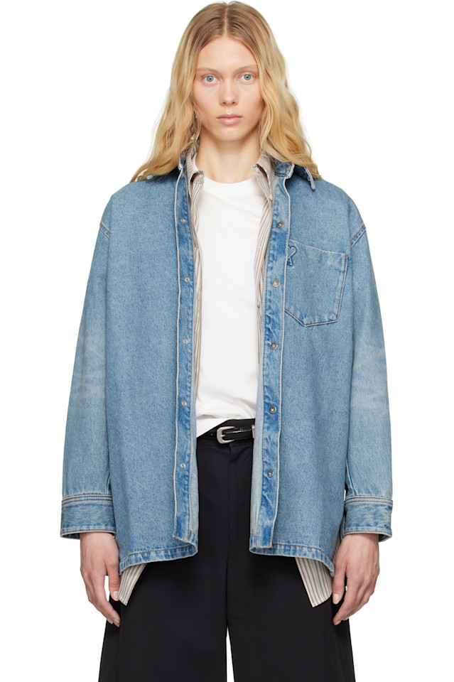 Хлопковая джинсовая рубашка ami de coeur Ami Paris, синий
Хлопковая джинсовая рубашка ami de coeur Ami Paris, синий