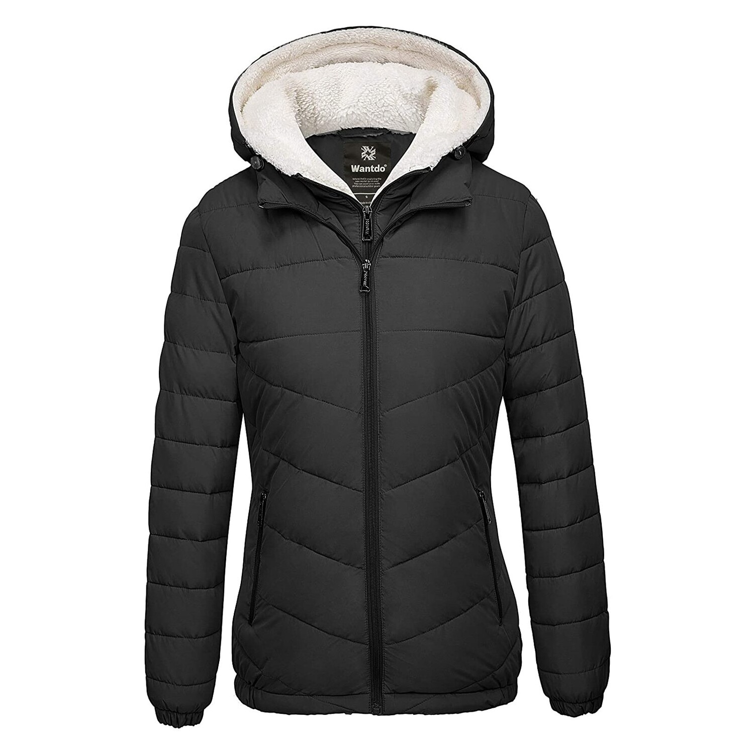 Куртка Wantdo Women's Quilted Winter Hooded, черный 
Куртка Wantdo Women's Quilted Winter Hooded, черный