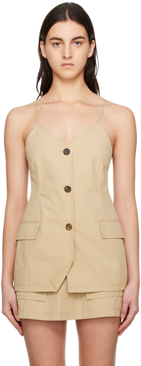 Бежевая майка на пуговицах Pushbutton
Бежевая майка на пуговицах Pushbutton