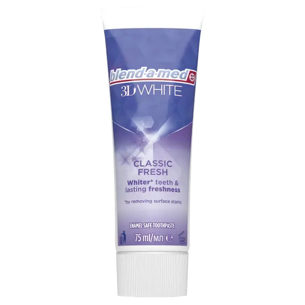 Зубная паста, 75 мл Blend-A-Med 3D white classic fresh
Зубная паста, 75 мл Blend-A-Med 3D white classic fresh