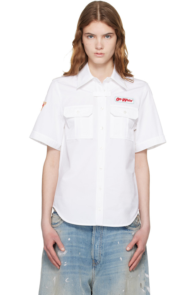 Рубашка популин с коротким рукавом, приталенного кроя Off-White, белый
Рубашка популин с коротким рукавом, приталенного кроя Off-White, белый