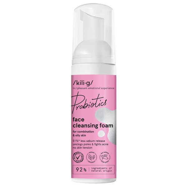 Пенка для умывания для комбинированной и жирной кожи, 150 мл Kilig Probiotics
Пенка для умывания для комбинированной и жирной кожи, 150 мл Kilig Probiotics
