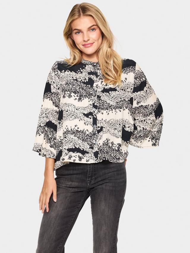 Рубашка с абстрактным принтом iselin Saint Tropez, черный/белый
Рубашка с абстрактным принтом iselin Saint Tropez, черный/белый