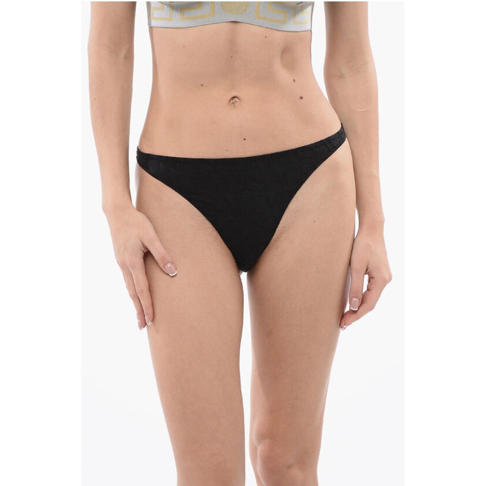 Плавки бикини из жаккарда с логотипом Versace, Black
Плавки бикини из жаккарда с логотипом Versace, Black