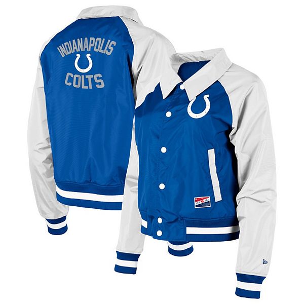 Женская куртка-раглаан с полной застежкой royal indianapolis colts coaches New Era
Женская куртка-раглаан с полной застежкой royal indianapolis colts coaches New Era