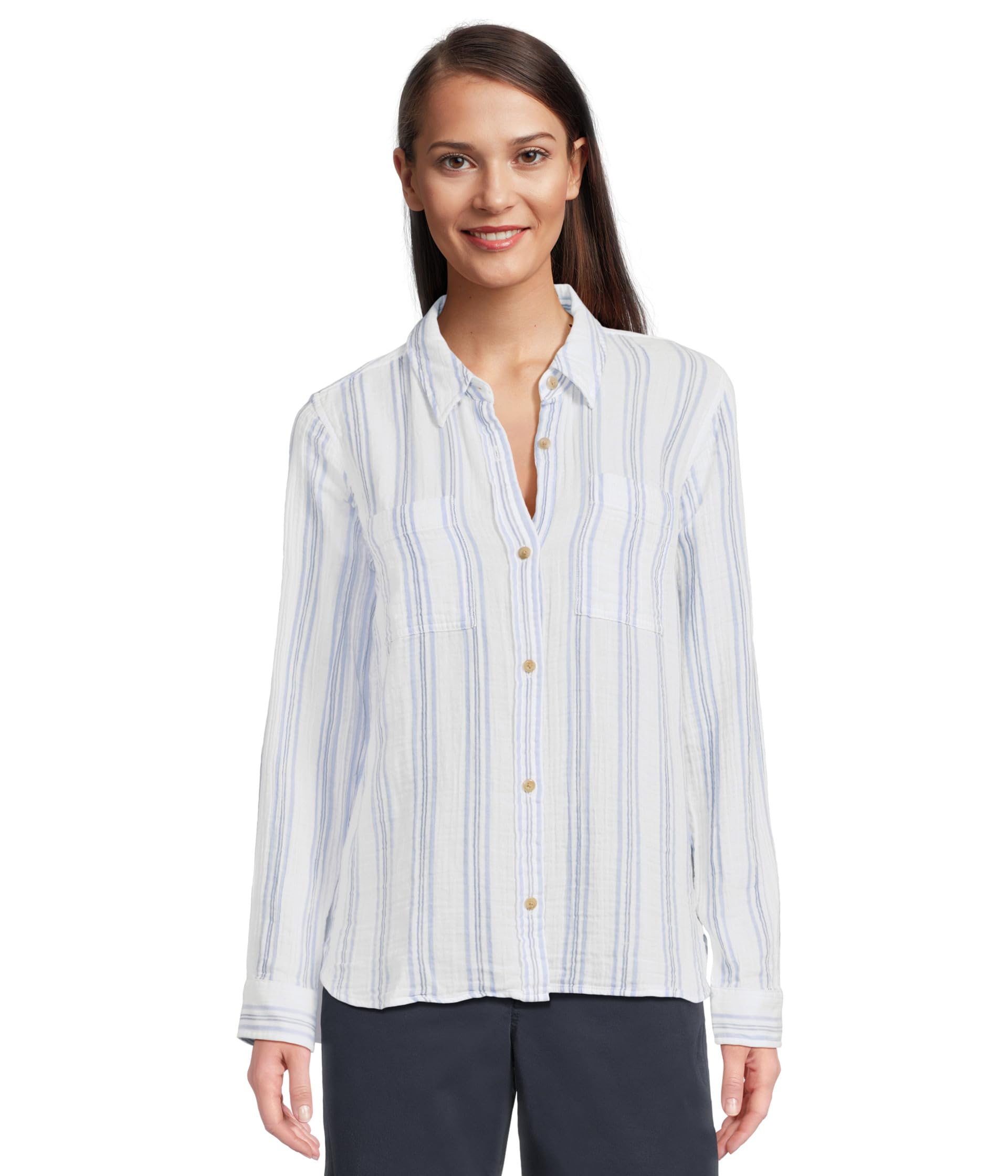 Рубашка L.L.Bean Cloud Gauze Shirt Long, цвет Sea Salt Stripe 
Рубашка L.L.Bean Cloud Gauze Shirt Long, цвет Sea Salt Stripe