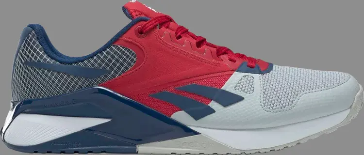 Кроссовки nano 6000 'pure grey flash red batik blue' Reebok, серый 
Кроссовки nano 6000 'pure grey flash red batik blue' Reebok, серый