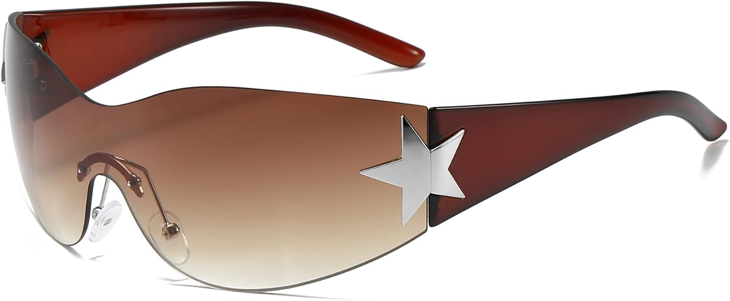 Солнцезащитные очки Y2K для женщин и мужчин, модные очки-щитки в стиле 2000-х, обтекаемые, без оправы, с увеличенными цельными линзами Azoxus, Gradient Brown Sunglasses
Солнцезащитные очки Y2K для женщин и мужчин, модные очки-щитки в стиле 2000-х, обтекаемые, без оправы, с увеличенными цельными линзами Azoxus, Gradient Brown Sunglasses