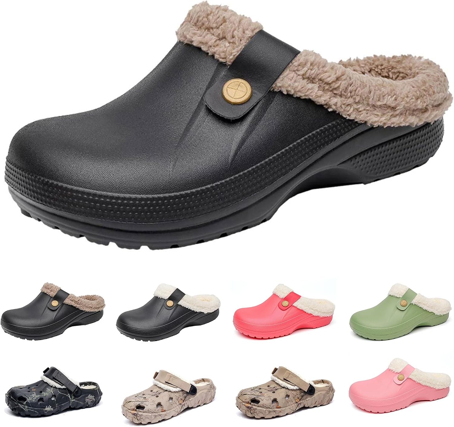 Мужские и женские сабо, утепленные мехом теплые пушистые тапочки, спортивные мюли, удобная обувь для сада, нескользящие с мягкой подошвой сандалии, зимние водонепроницаемые тапочки для дома и улицы Rianclud, черный/серый
Мужские и женские сабо, утепленные мехом теплые пушистые тапочки, спортивные мюли, удобная обувь для сада, нескользящие с мягкой подошвой сандалии, зимние водонепроницаемые тапочки для дома и улицы Rianclud, черный/серый