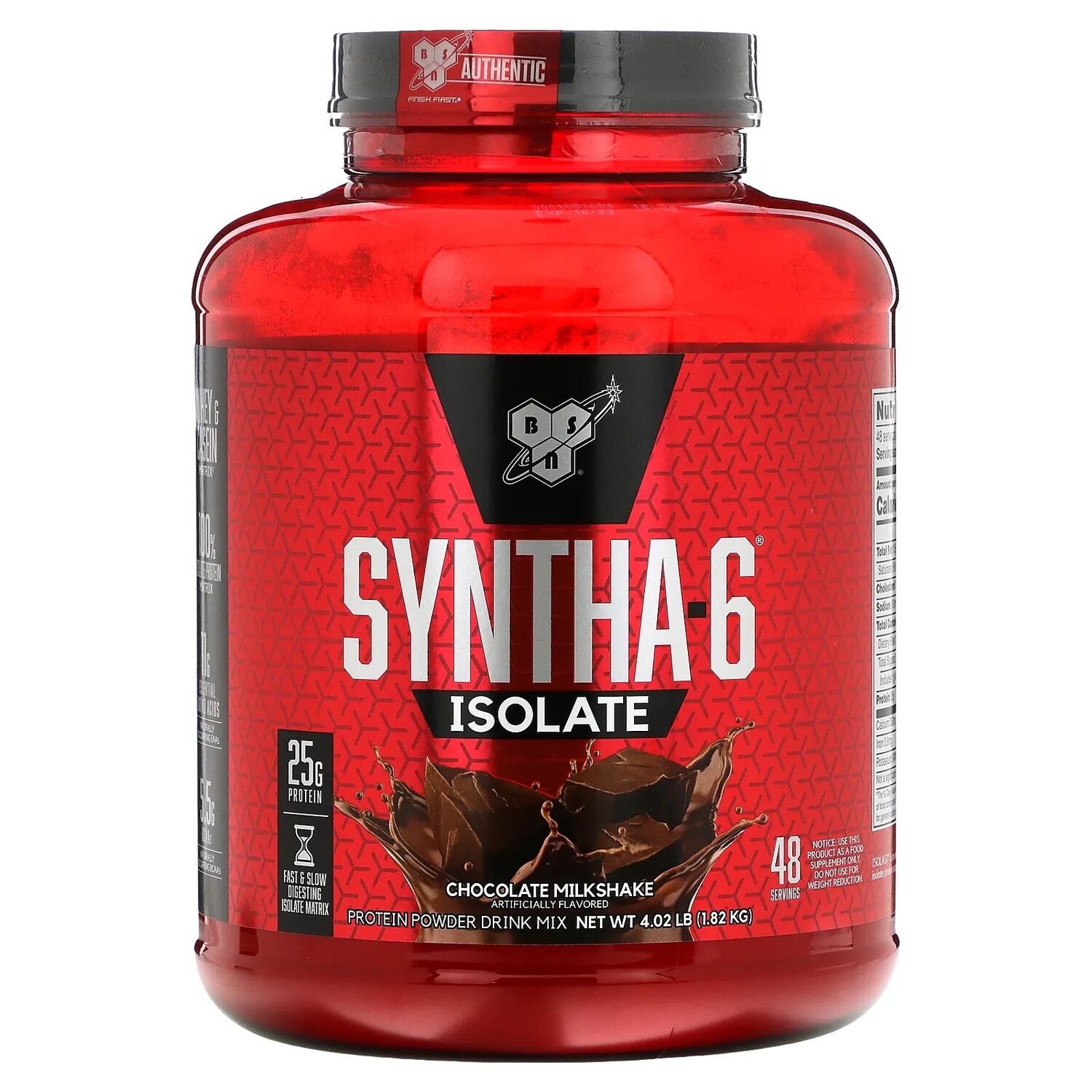 BSN Syntha-6 Isolate Protein Powder Drink Mix Chocolate Milkshake 4.02 lbs (1.82 kg)
BSN Syntha-6 Isolate Protein Powder Drink Mix Chocolate Milkshake 4.02 lbs (1.82 kg)