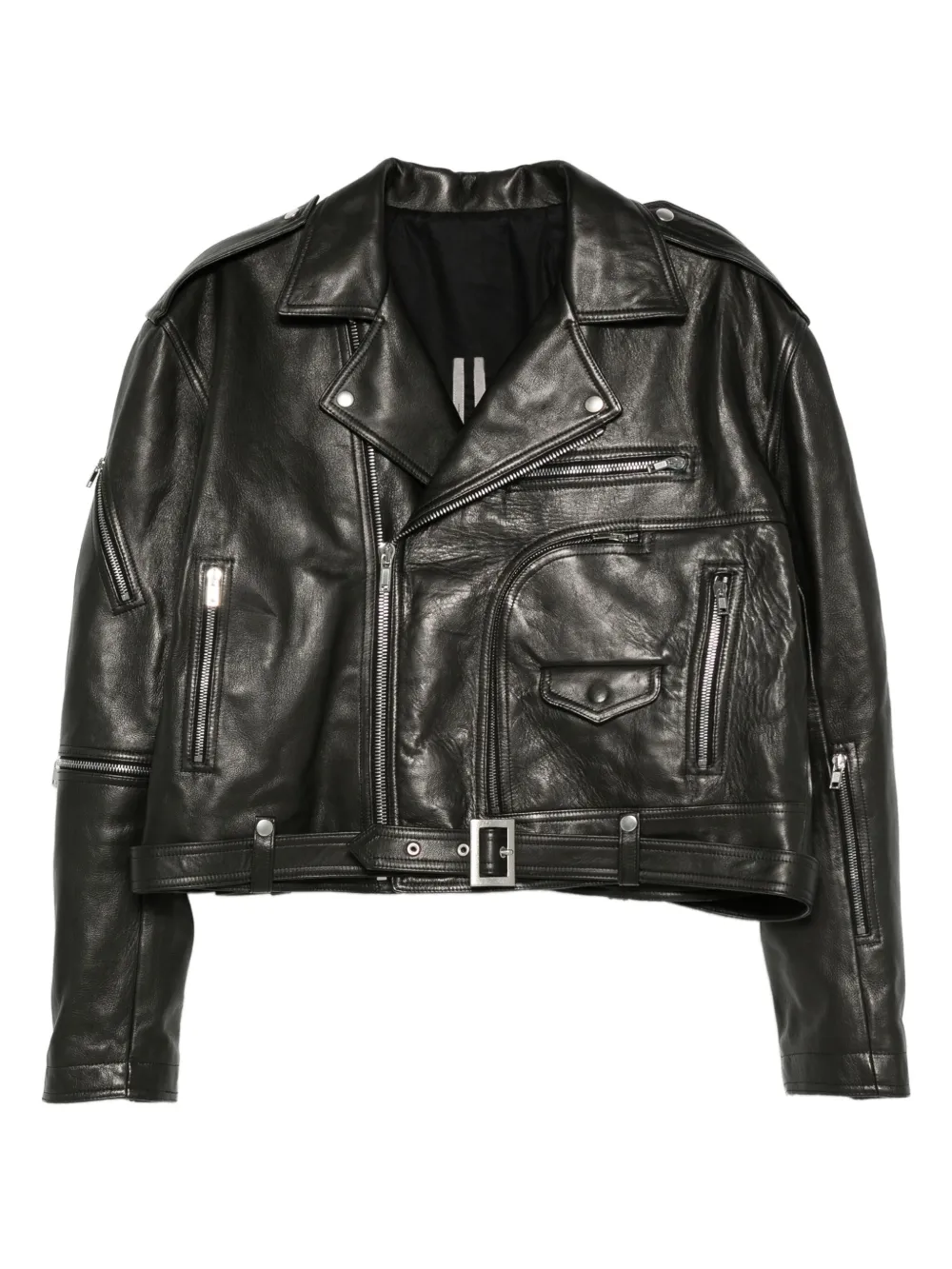 Кожаная куртка с поясом Rick Owens, черный
Кожаная куртка с поясом Rick Owens, черный