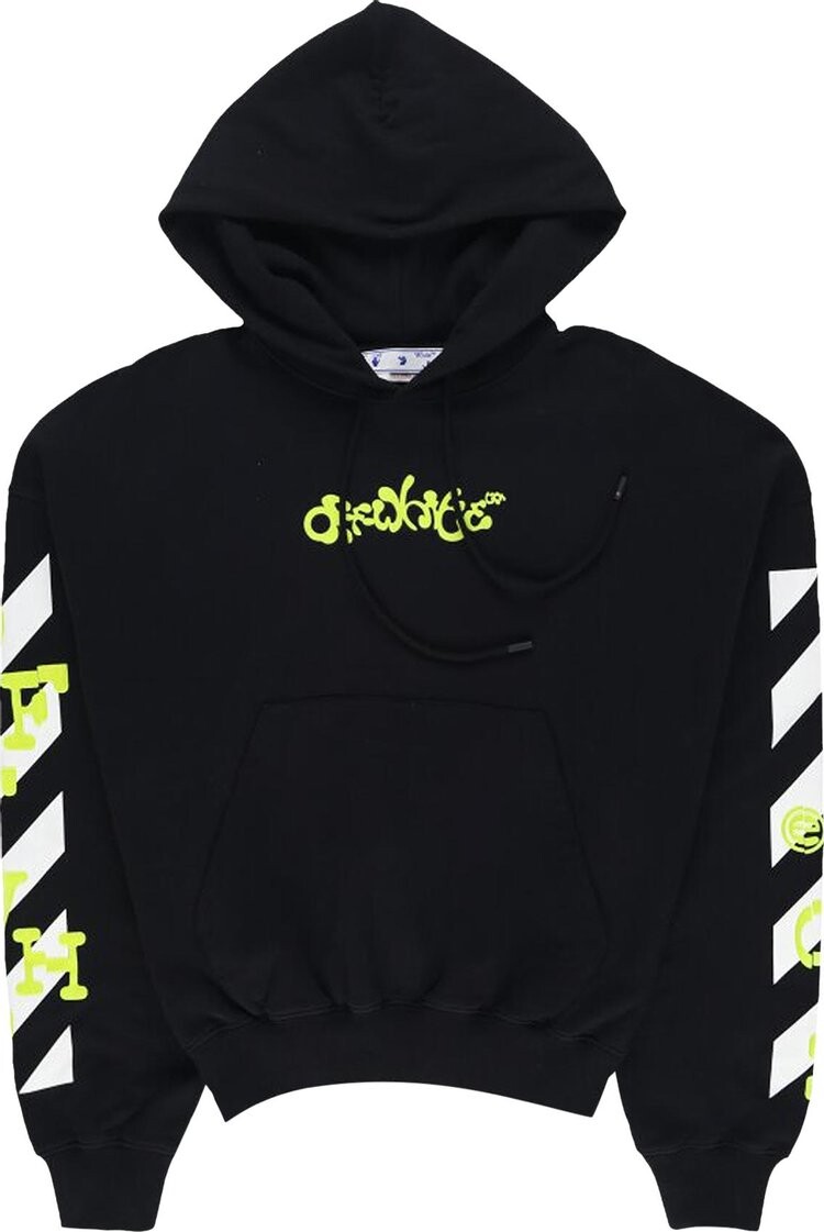 Худи Off-White Opposite Arrow Boxy Hoodie Black/Lime, черный 
Худи Off-White Opposite Arrow Boxy Hoodie Black/Lime, черный
