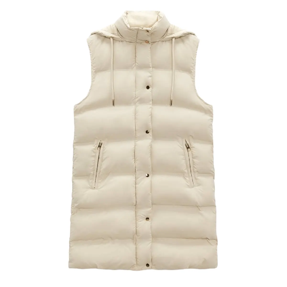 Стеганый жилет с капюшоном Zara, белый
Стеганый жилет с капюшоном Zara, белый