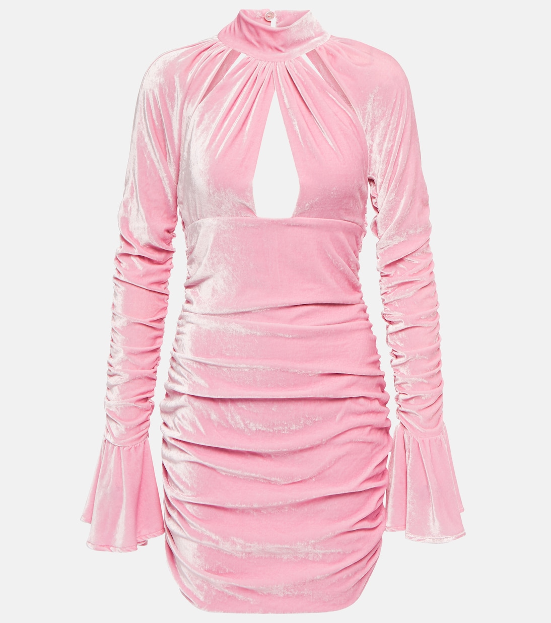 Мини-платье из бархата с воротником-стойкой и сборками Blumarine, Lilac Chiffon
Мини-платье из бархата с воротником-стойкой и сборками Blumarine, Lilac Chiffon