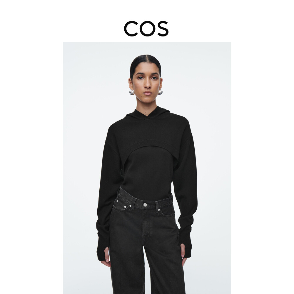 Женская вязаная толстовка Cos короткая, черный
Женская вязаная толстовка Cos короткая, черный