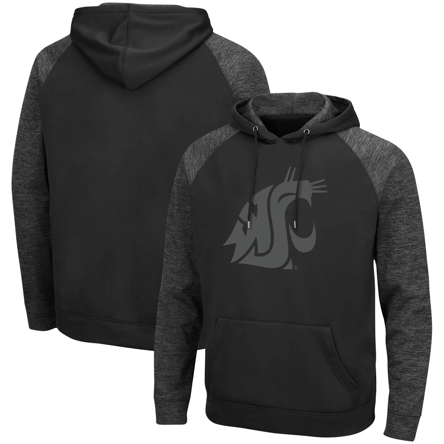 Мужской черный пуловер с капюшоном Washington State Cougars Blackout 3.0 в тон реглан Colosseum
Мужской черный пуловер с капюшоном Washington State Cougars Blackout 3.0 в тон реглан Colosseum