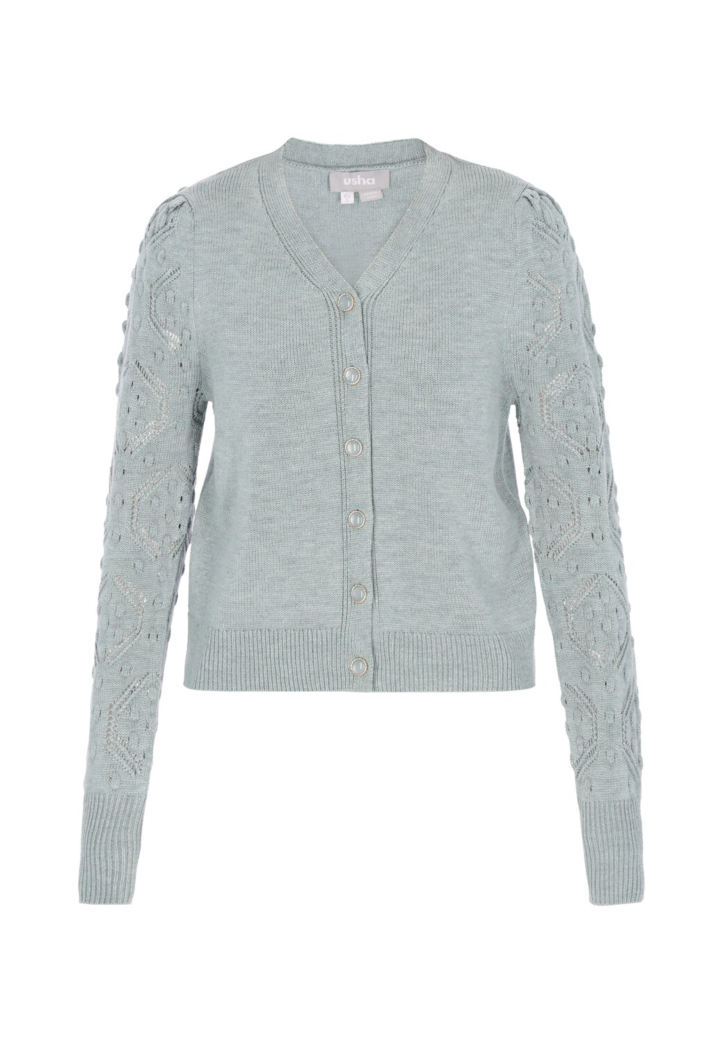 Usha Кардиган из трикотажа в пастельно-зеленом цвете
Usha Кардиган из трикотажа в пастельно-зеленом цвете