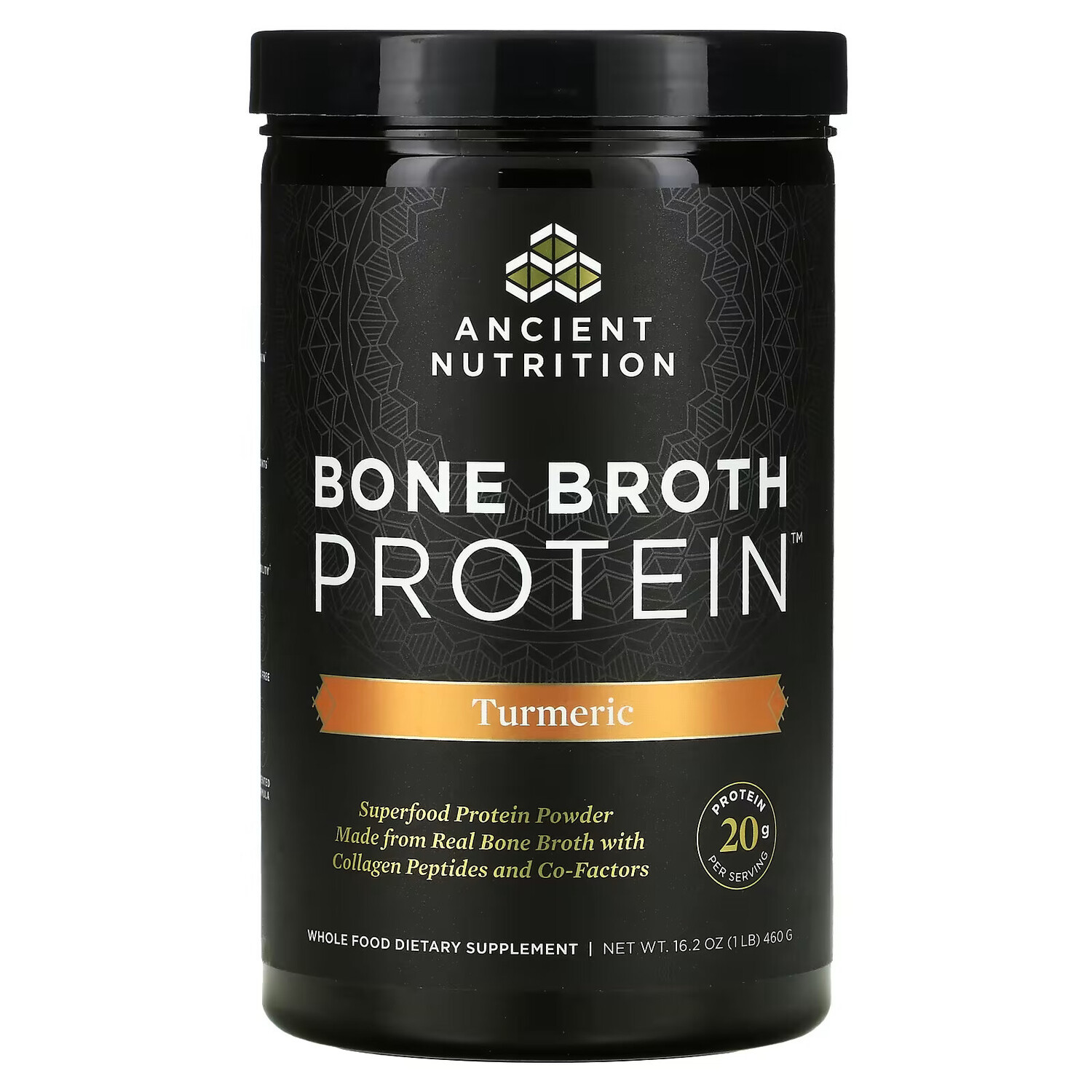 Dr. Axe / Ancient Nutrition, Bone Broth Protein, куркума, 460 г (1 фунт)
Dr. Axe / Ancient Nutrition, Bone Broth Protein, куркума, 460 г (1 фунт)