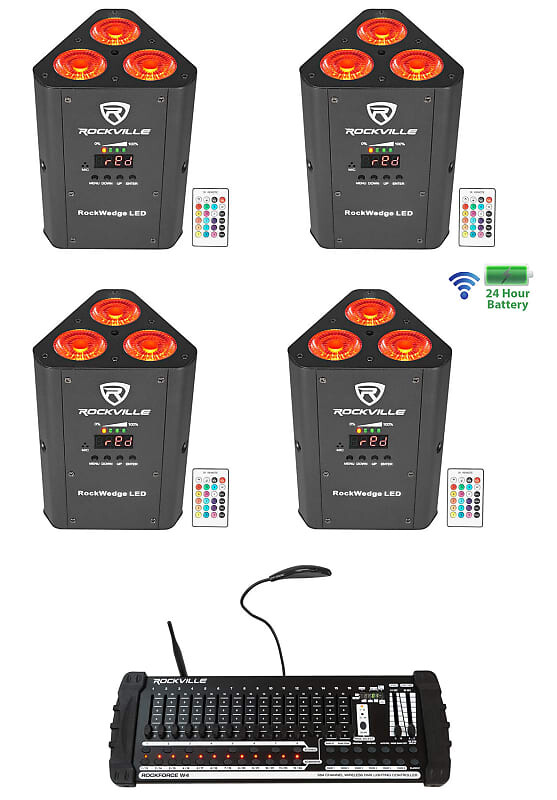 Светодиод Rockville RockWedge LED Battery Lights + 384-канальный беспроводной DMX-контроллер RockWedge LED + Rockforce W4
Светодиод Rockville RockWedge LED Battery Lights + 384-канальный беспроводной DMX-контроллер RockWedge LED + Rockforce W4