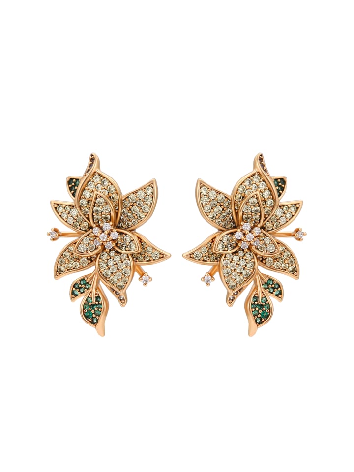 Faina Женские серьги-гвоздики в цвете розовое золото и зеленый
Faina Женские серьги-гвоздики в цвете розовое золото и зеленый