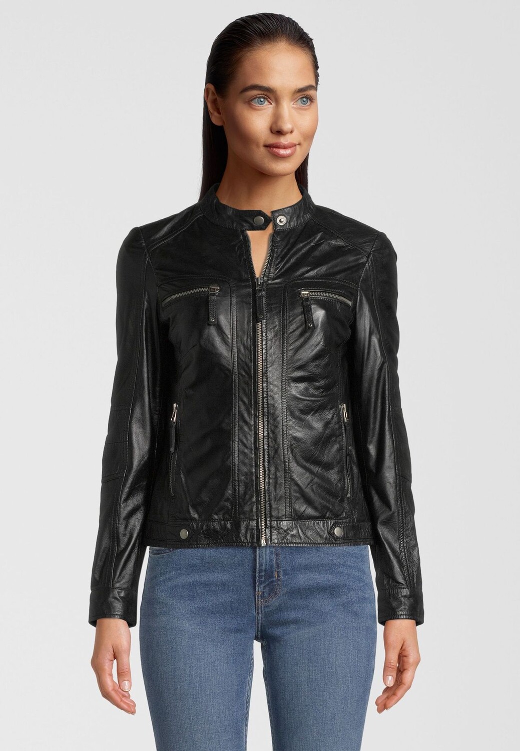 Кожаная куртка Nantes с повседневным воротником-стойкой 7eleven, черный
Кожаная куртка Nantes с повседневным воротником-стойкой 7eleven, черный