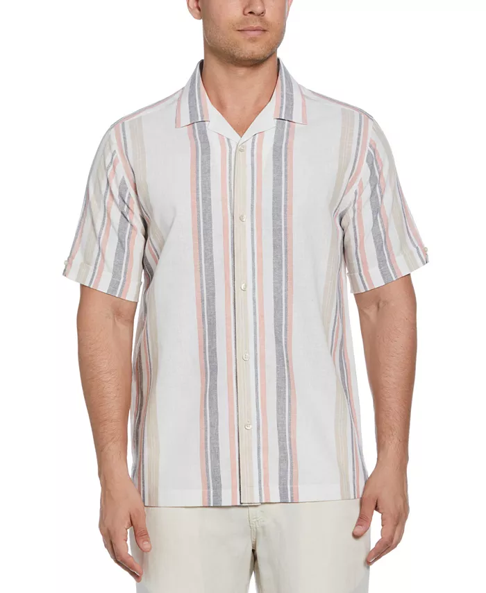 Мужская льняная рубашка с коротким рукавом, полосками и застежкой на пуговицы Camp Shirt Cubavera, белый
Мужская льняная рубашка с коротким рукавом, полосками и застежкой на пуговицы Camp Shirt Cubavera, белый