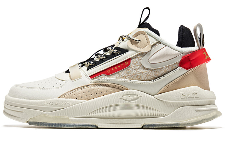 Кеды мужские, обувь для скейтбординга низкая слоновая кость/черный Erke 
Кеды мужские, обувь для скейтбординга низкая слоновая кость/черный Erke