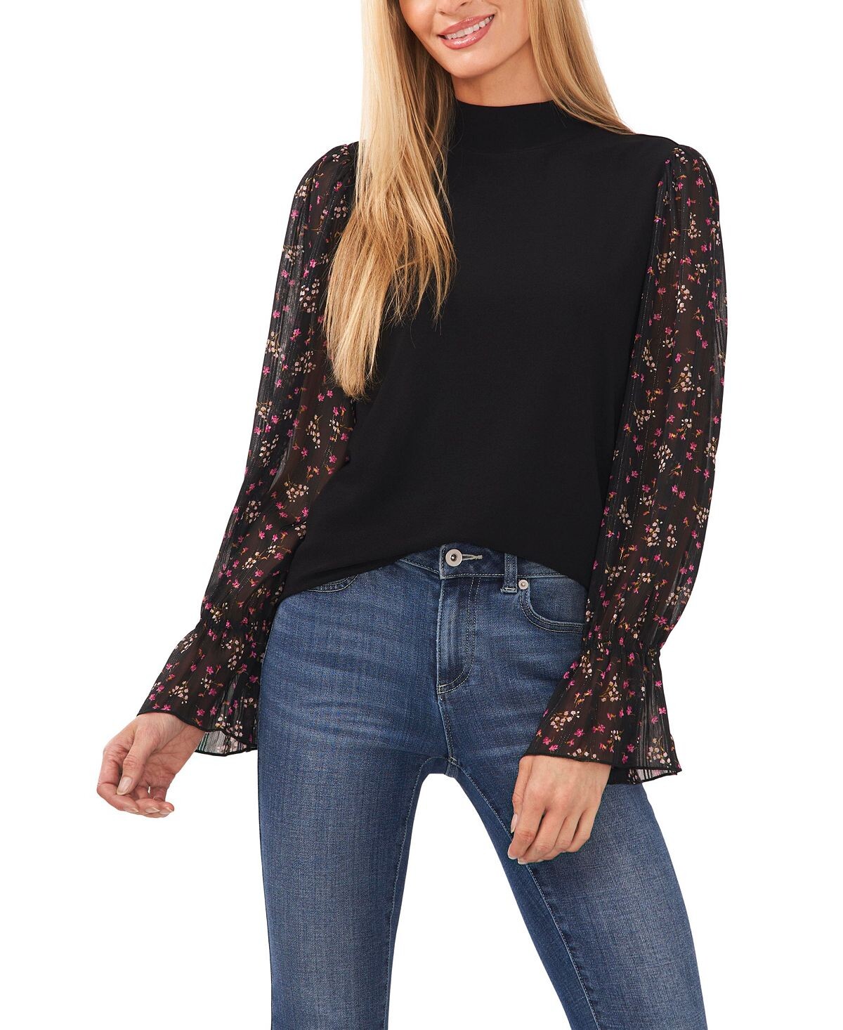 Женский топ с вырезом и принтом в горошек CeCe, мульти
Женский топ с вырезом и принтом в горошек CeCe, мульти