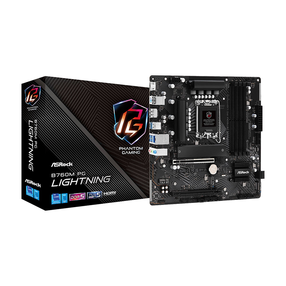 Материнская плата ASRock B760M PG Lightning, LGA1700, DDR5, Wi-Fi
Материнская плата ASRock B760M PG Lightning, LGA1700, DDR5, Wi-Fi